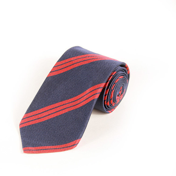 MATTABISCH NAVY BLUE & RED STRIPED TIE | MENS - Picture 3 of 4
